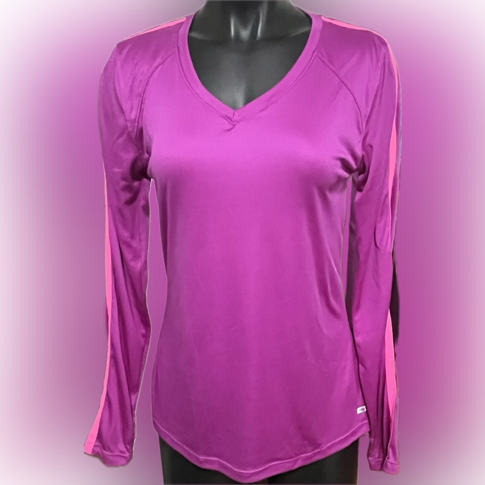 Women's workout top - magenta, long sleeves